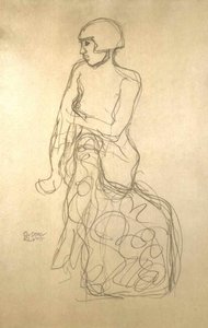 左半分の時計 作： Gustav Klimt